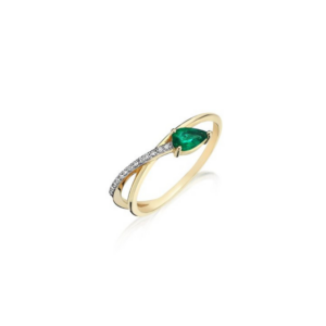 Series Fireball Pear Emerald Ring