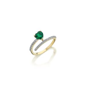 Series Love Heart Emerald Diamond Ring