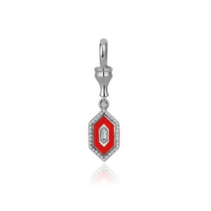 Series 6 Baguette Diamond Enamel Pendant