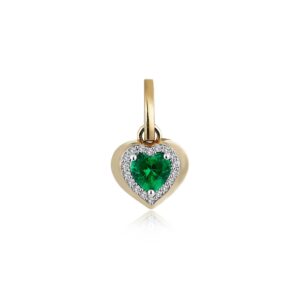 Series Love Emerald Heart Diamond Charm