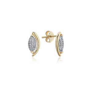 The Universe Pave Diamond Horizontal Earrings