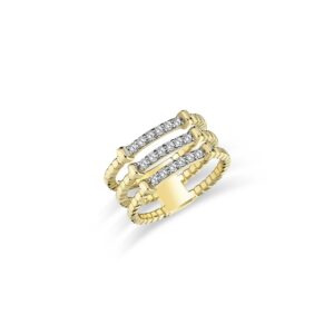 Series Moonlight Three-Row Diamond Ring